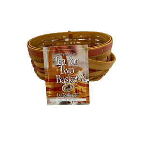 1999 Longaberger Mother's Day Tea for Two Basket & Protector 7.75L 5.75W 3.25H